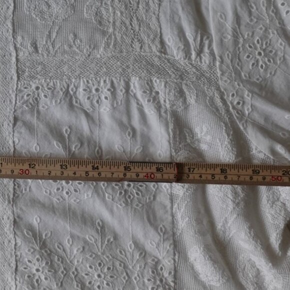 ZARA Broderie Anglaise and Lace XS White Top Embroidered 100% Cotton blouse - Picture 10 of 15